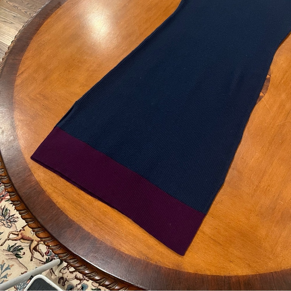 NEW‎ Athleta Winterlude Dress Navy/Purple Small Merino Wool Colorblock Midi - Picture 9 of 16